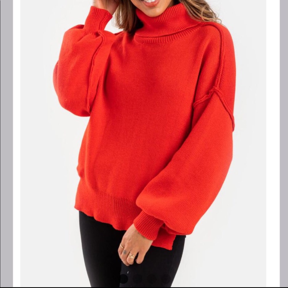 New Francesca’s Harper Heritage Red Turtleneck